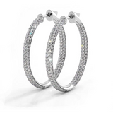 2.5 CTW Lab-Created Moissanite Triple Row Hoop Earrings
