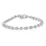 8 Ct. T.W. IGI Certified Pear-Cut Lab-Grown Diamond Tennis Bracelet in 14K White Gold