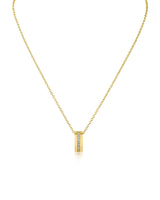 Pavé Cubic Zirconia Ring Pendant Necklace in 14K Gold-Plated Brass