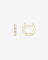 14K Gold Mini Diamond Huggie Earrings