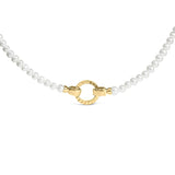 Collar infinito con hilo de perla cultivada en vermeil de oro amarillo de 18K