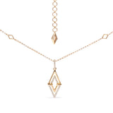 1/4 Ct. T.W. Diamond Double Triangle Geometric Pendant Necklace in 14K Yellow Gold