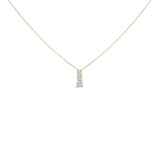 Collar con colgante de tres piedras con diamantes cultivados en laboratorio de 1/2 ct. p.t. en oro de 14K