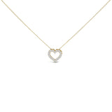 Collar con colgante en forma de corazón con diamantes cultivados en laboratorio de 1/2 ct. p.t. en oro de 14K