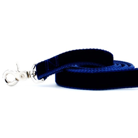 Navy Velvet Dog Leash, photo 1