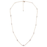 Collar de estaciones con zirconias cúbicas redondas en engaste de bisel en latón en tono dorado