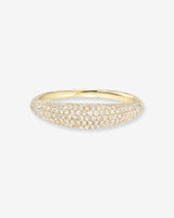 Anillo de cúpula con pavé de diamantes en oro de 14K