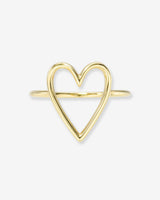 14K Gold Open Heart Ring