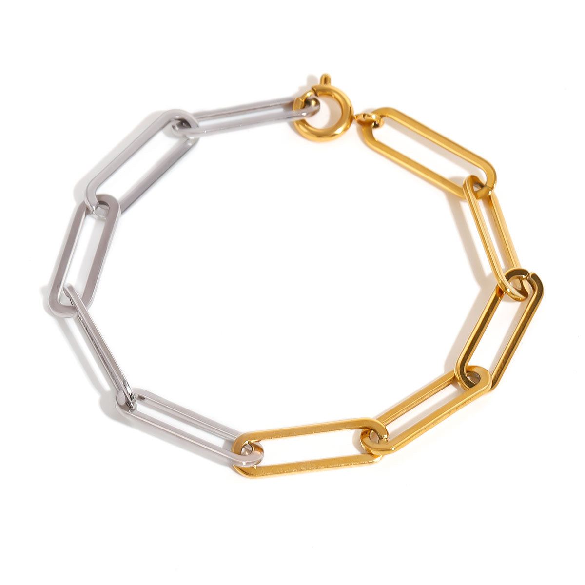 Mixed Metal Link Toggle Bracelet | FURPPL