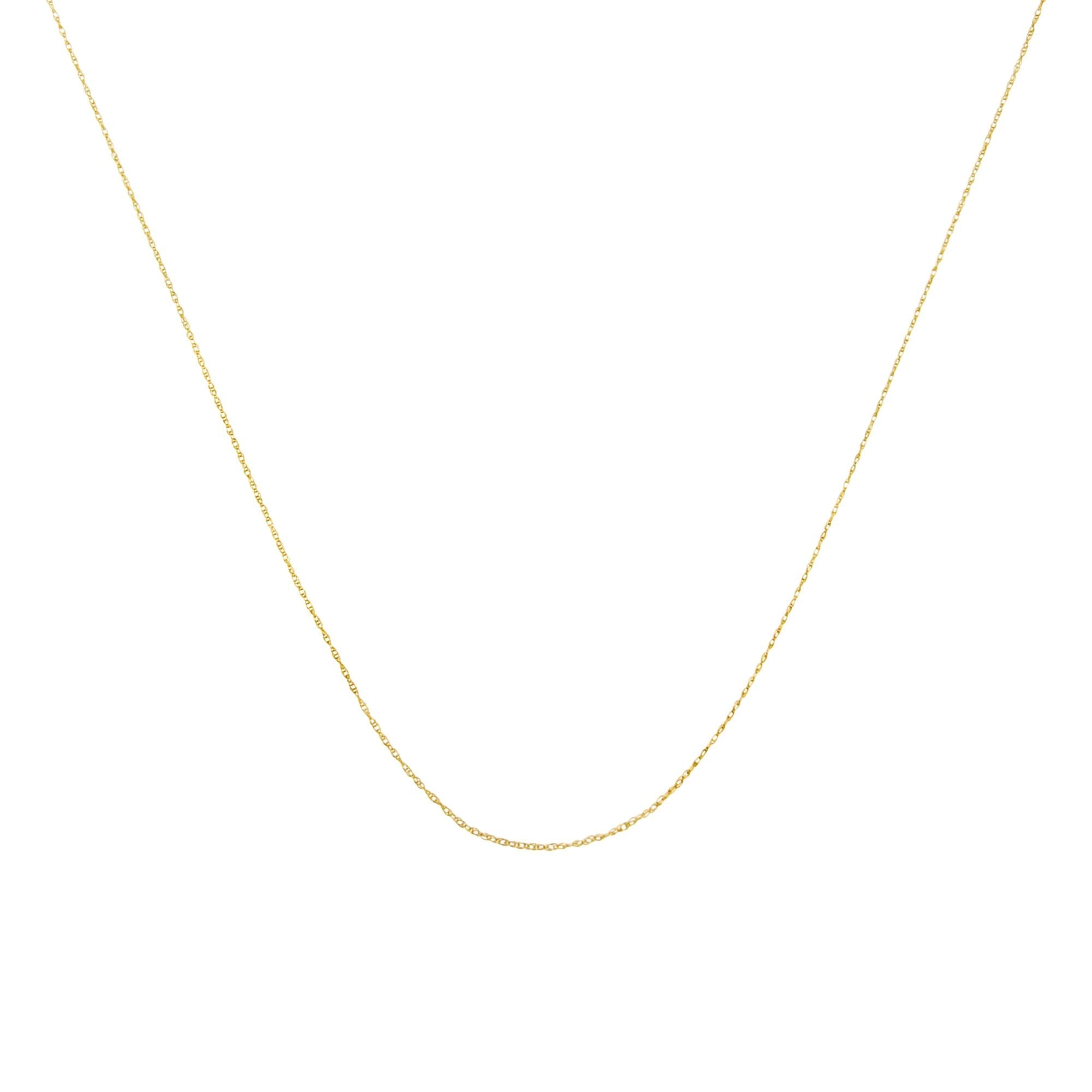 0.5mm Slender and Dainty Fine Rope Chain Necklace in 10K Gold, photo 3