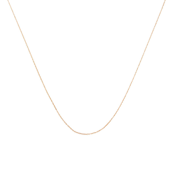 Collar de cadena de cuerda fina, delgada y delicada de 0.5mm en oro de 10K, foto 1