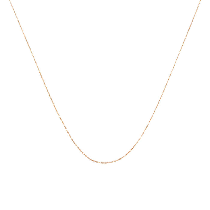 0.5mm Slender and Dainty Fine Rope Chain Necklace in 10K Gold, photo 1