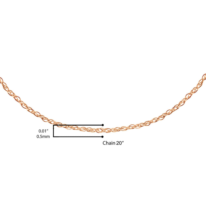 0.5mm Slender and Dainty Fine Rope Chain Necklace in 10K Gold, photo 16