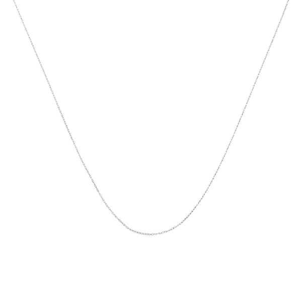 Collar de cadena de cuerda fina, delgada y delicada de 0.5mm en oro de 10K, foto 2