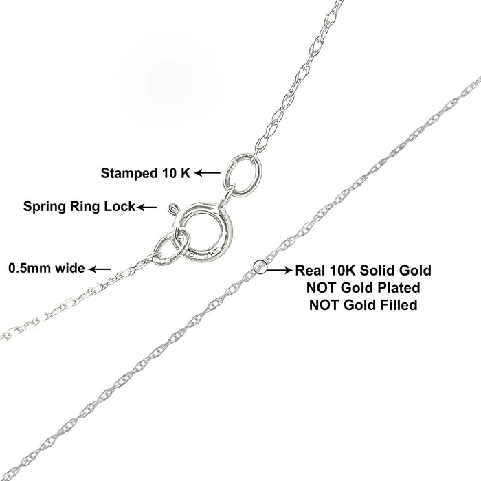 0.5mm Slender and Dainty Fine Rope Chain Necklace in 10K Gold, photo 5