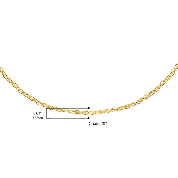 0.5mm Slender and Dainty Fine Rope Chain Necklace in 10K Gold, photo 22