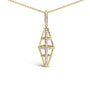 1 Ct. T.W. Diamond Studded Geometric Double Pyramid Pendant Necklace in 14K Yellow Gold, photo 2