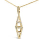 1 Ct. T.W. Diamond Studded Geometric Double Pyramid Pendant Necklace in 14K Yellow Gold, photo 3