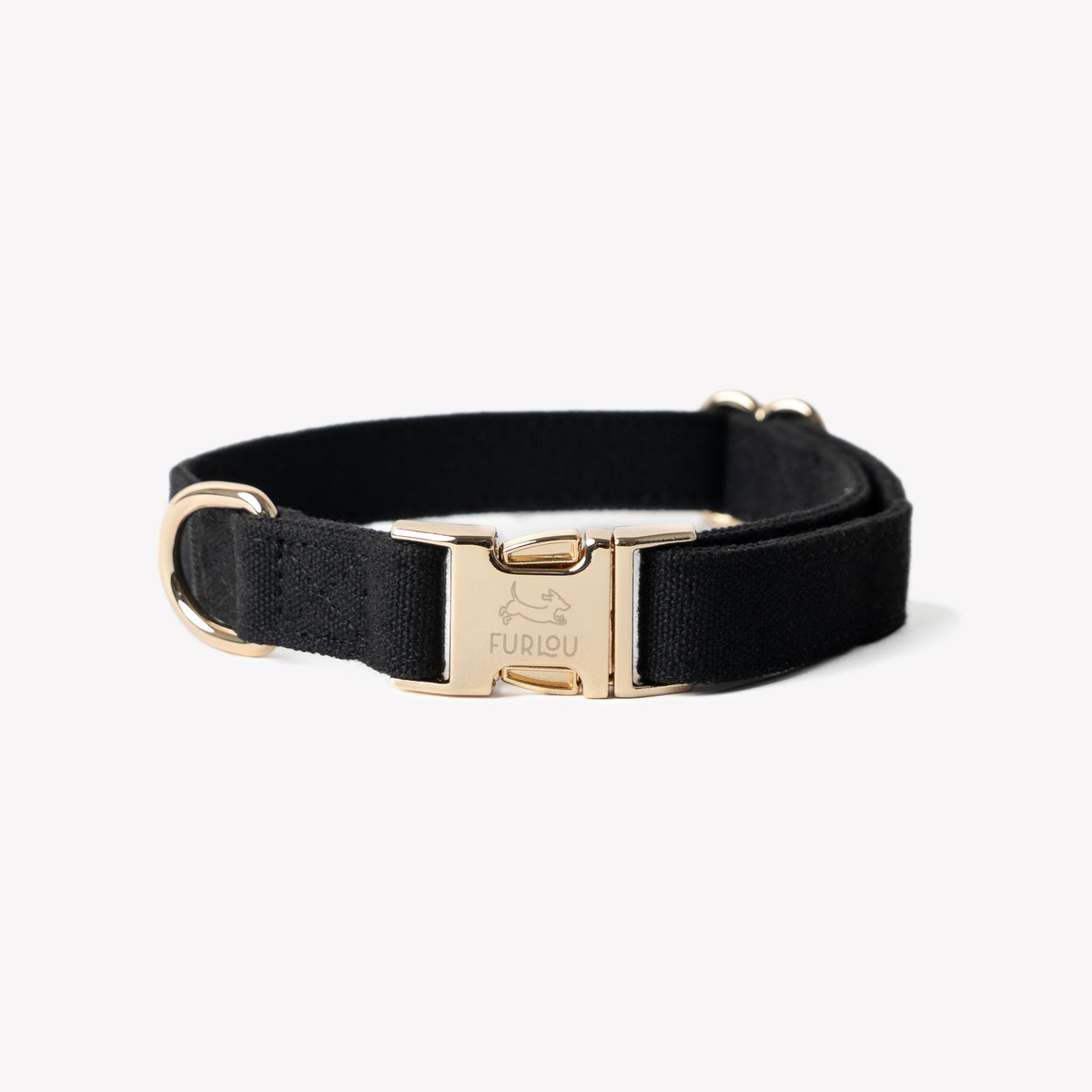 Collar de lona para perro, negro