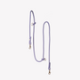 Lavender hands-free braided leash at full length