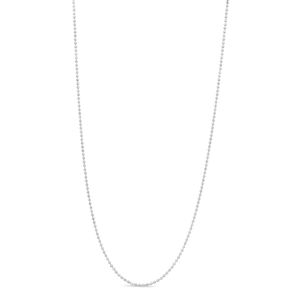 Collar de cadena de cuentas de bola delgado y delicado de 0.7mm en plata de ley, foto 1