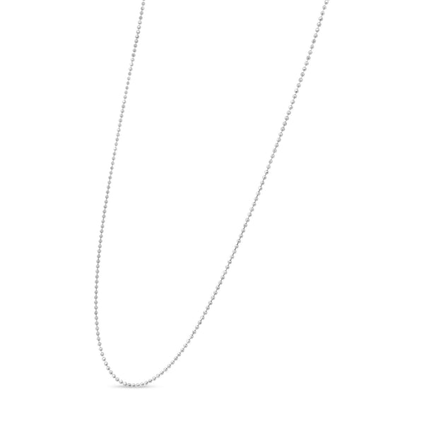 Collar de cadena de cuentas de bola delgado y delicado de 0.7mm en plata de ley, foto 2