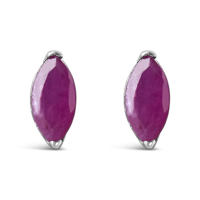 1/2 Ct. T.W. Created Pink Ruby Gemstone Solitaire Stud Earrings in Sterling Silver, photo 1