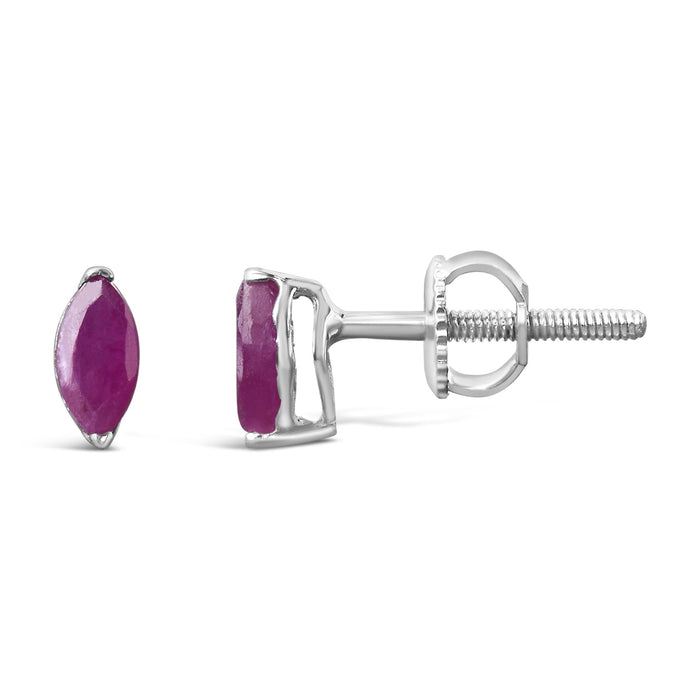 1/2 Ct. T.W. Created Pink Ruby Gemstone Solitaire Stud Earrings in Sterling Silver, photo 4