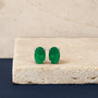 Aretes de botón con gema y piedra natal talla ovalada de 5x3 mm en oro de 14K, foto 20