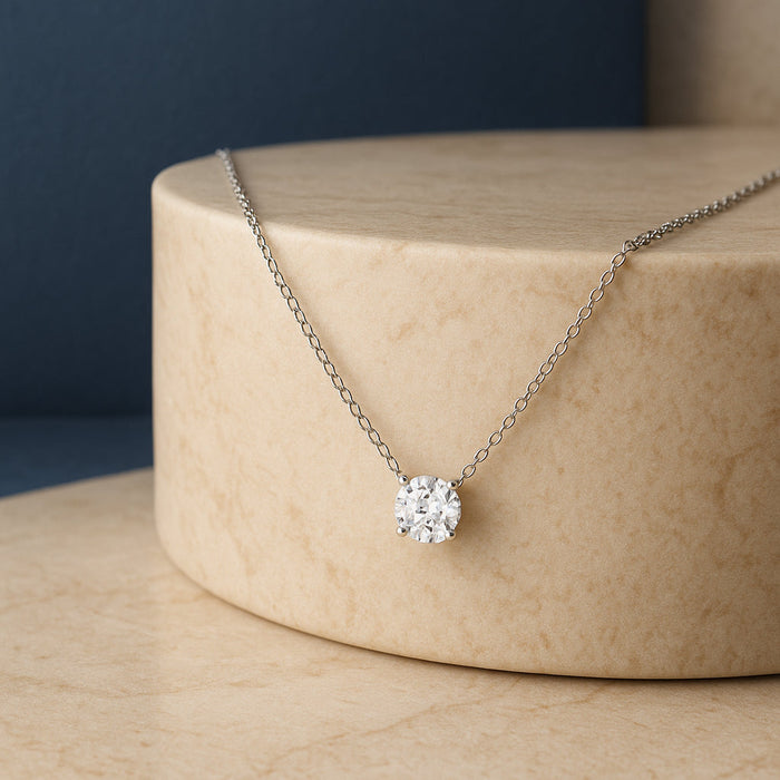 1/2 Ct. T.W. Floating Lab-Grown Diamond Solitaire Pendant Necklace in 14K Gold, photo 10