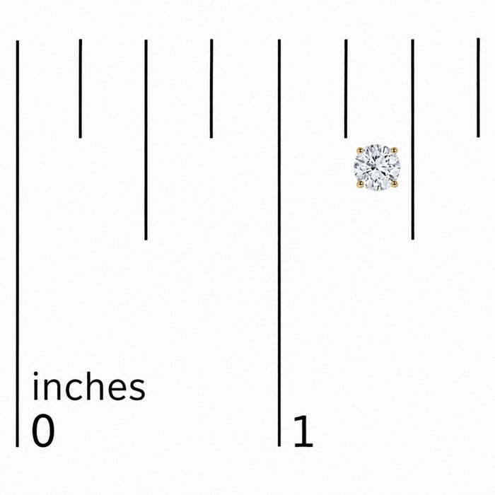 Round Lab-Grown Diamond Solitaire Stud Earrings with Push Backs in 14K Gold, photo 59