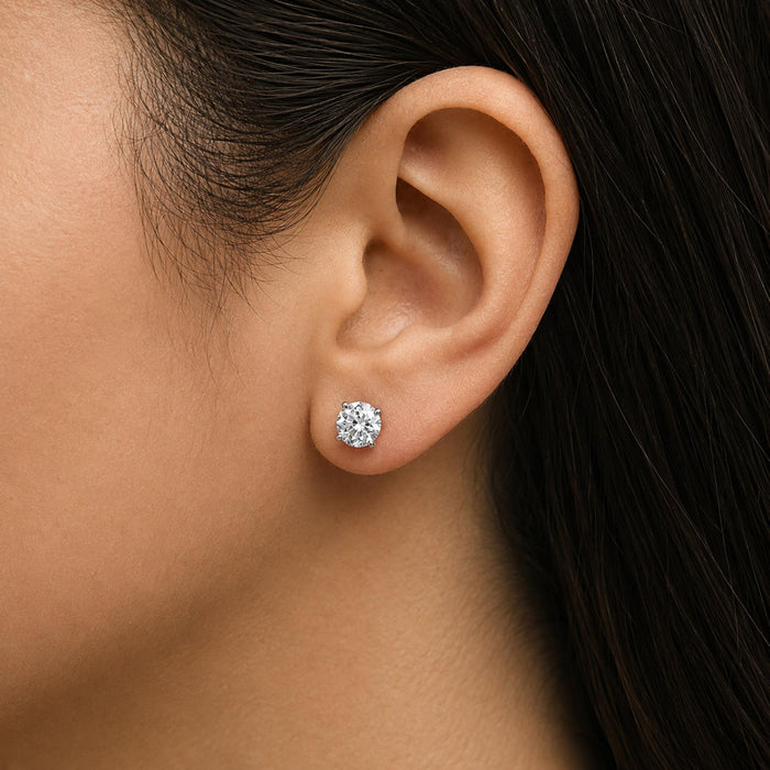 Round Lab-Grown Diamond Solitaire Stud Earrings with Push Backs in 14K Gold, photo 24
