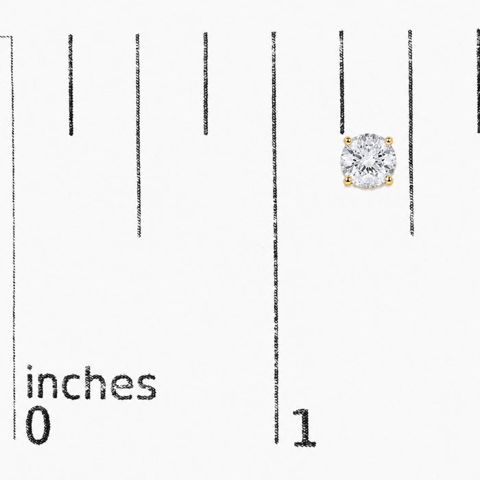 Round Lab-Grown Diamond Solitaire Stud Earrings with Push Backs in 14K Gold, photo 55