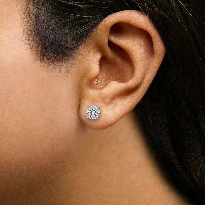 Round Lab-Grown Diamond Solitaire Stud Earrings with Push Backs in 14K Gold, photo 22