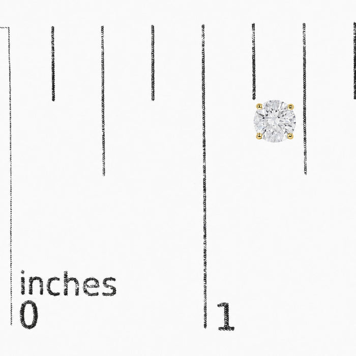 Round Lab-Grown Diamond Solitaire Stud Earrings with Push Backs in 14K Gold, photo 53