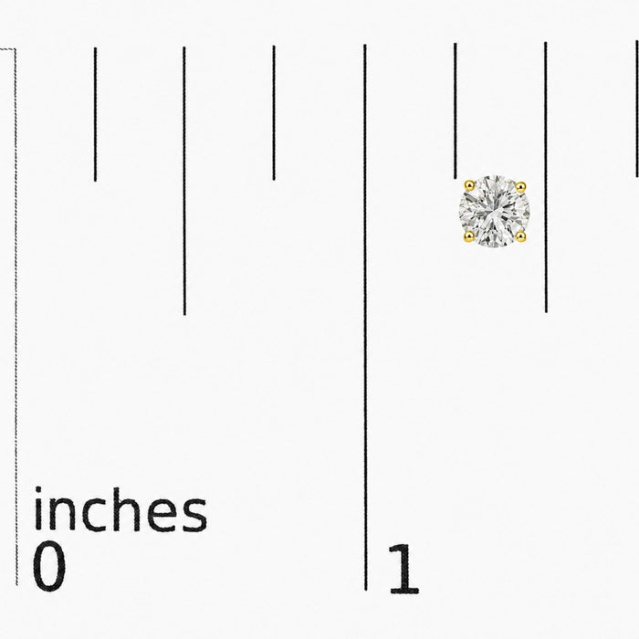 Round Lab-Grown Diamond Solitaire Stud Earrings with Push Backs in 14K Gold, photo 49