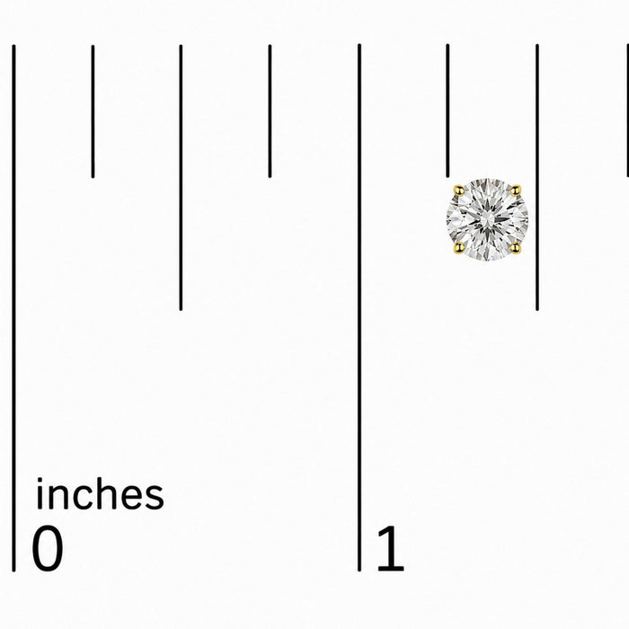 Round Lab-Grown Diamond Solitaire Stud Earrings with Push Backs in 14K Gold, photo 47