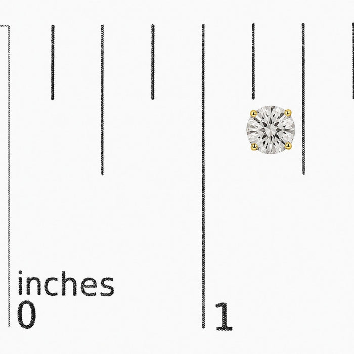 Round Lab-Grown Diamond Solitaire Stud Earrings with Push Backs in 14K Gold, photo 45