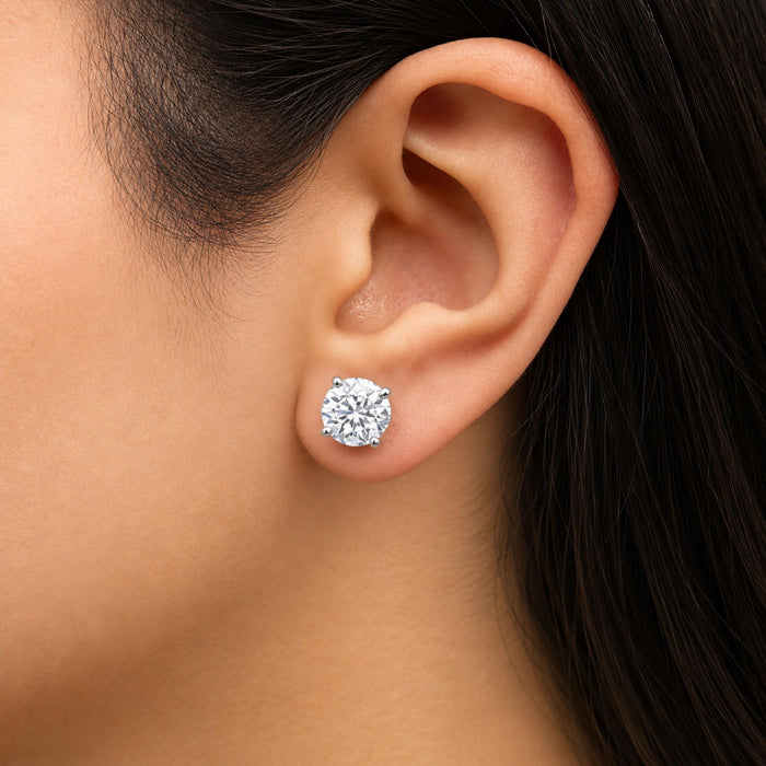 Round Lab-Grown Diamond Solitaire Stud Earrings with Push Backs in 14K Gold, photo 10