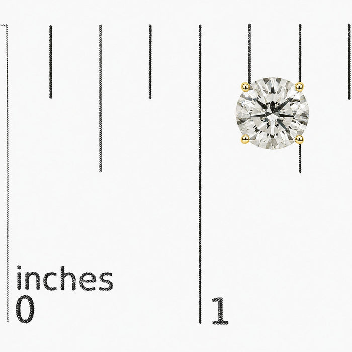 Round Lab-Grown Diamond Solitaire Stud Earrings with Push Backs in 14K Gold, photo 41