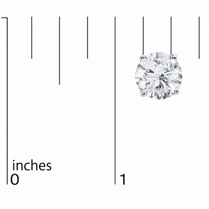 Round Lab-Grown Diamond Solitaire Stud Earrings with Push Backs in 14K Gold, photo 40