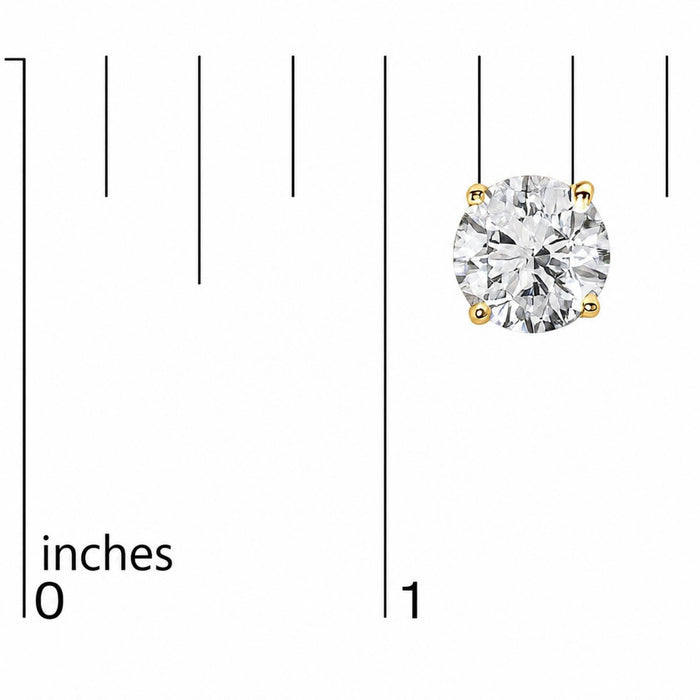 Round Lab-Grown Diamond Solitaire Stud Earrings with Push Backs in 14K Gold, photo 39