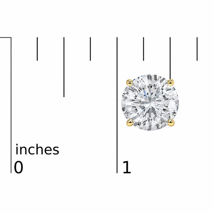 Round Lab-Grown Diamond Solitaire Stud Earrings with Push Backs in 14K Gold, photo 37