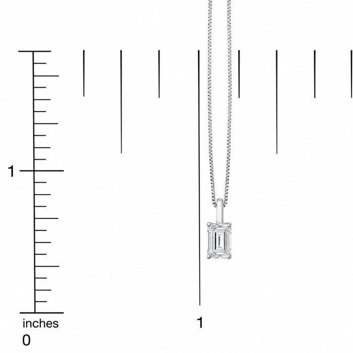 Lab-Grown Emerald-Cut Solitaire Diamond Pendant Necklace in 14K Gold, photo 18