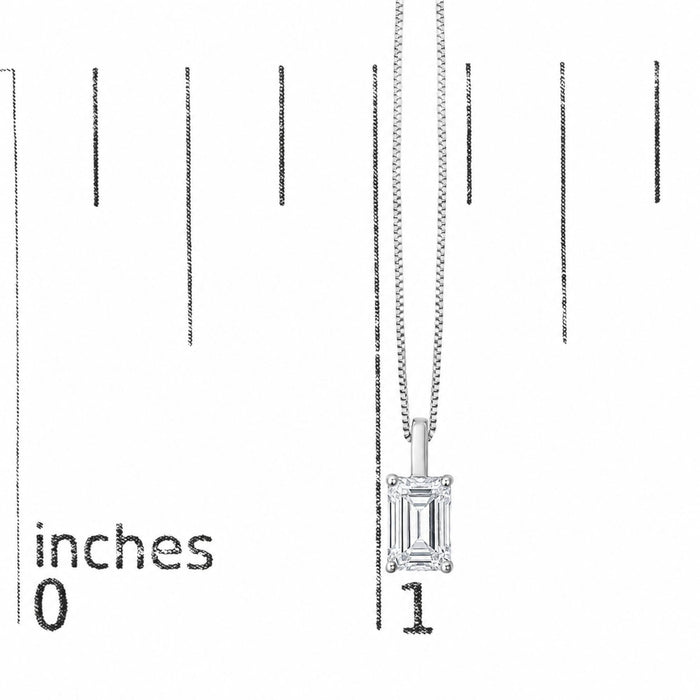 Lab-Grown Emerald-Cut Solitaire Diamond Pendant Necklace in 14K Gold, photo 16