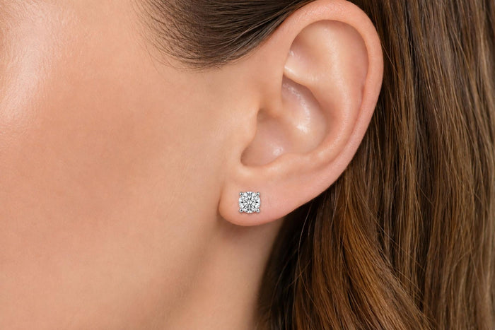 IGI Certified Lab-Grown Diamond Solitaire Stud Earrings in 14K Gold, photo 25