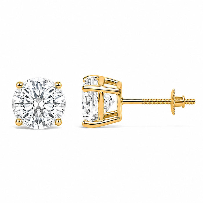 IGI Certified Lab-Grown Diamond Solitaire Stud Earrings in 14K Gold, photo 27