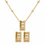 3/8 Ct. T.W. Diamond Circle Design 2-Piece Jewelry Set Pendant Necklace and Stud Earrings in 10K Yellow Gold, photo 1