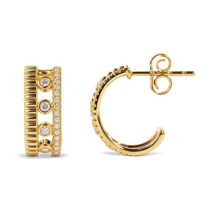 3/8 Ct. T.W. Diamond Circle Design 2-Piece Jewelry Set Pendant Necklace and Stud Earrings in 10K Yellow Gold, photo 4