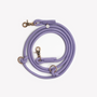 Lavender hands-free braided leash, coiled